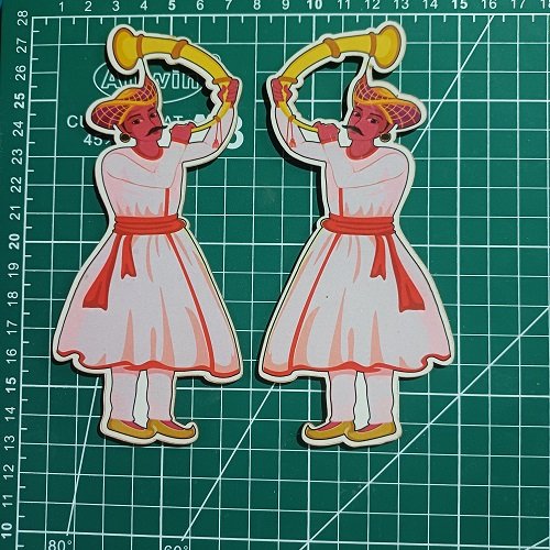 Man with sehnai cutout MDF pair