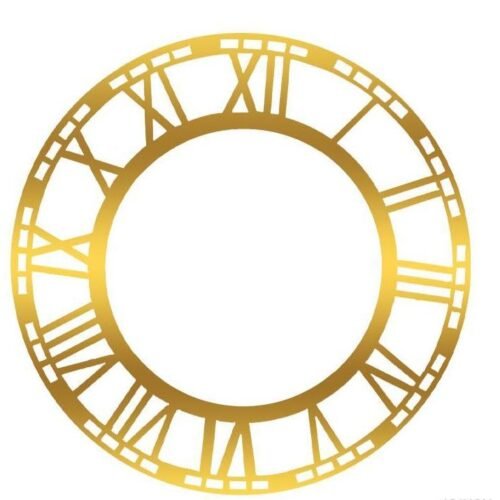 Clock acrylic golden Roman