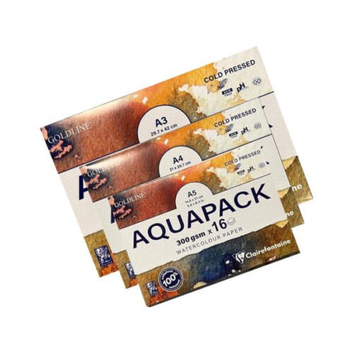 Clairefontaine Goldline Aquapack Cold Press Watercolor Paper Wallet, 300 Gsm,