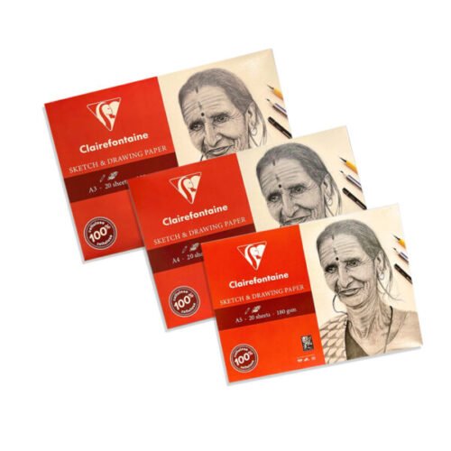 Clairefontaine Sketch & Drawing Paper Wallet 180 Gsm, 20 Sheets Pack