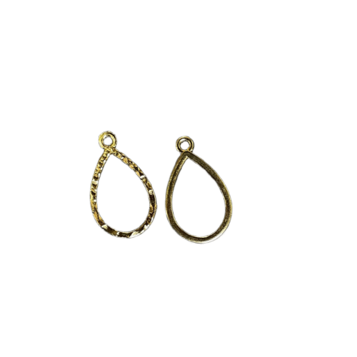 Drop Shape Bezels Gold pair