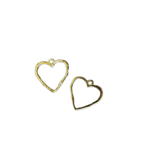 Heart Shape Bezels Gold pair