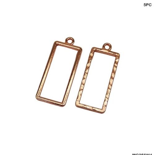 Rectangle Shape Bezels Rose Gold pair MG256W4