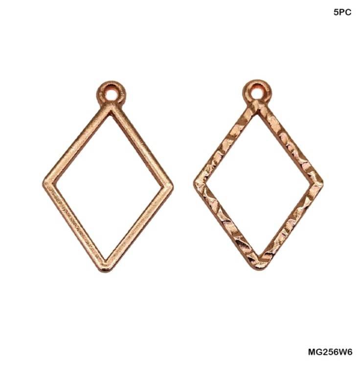 Rhombus Shape Bezels Rose Gold pair MG256W6