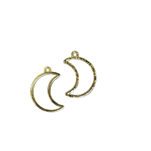 Moon Shape Bezels Gold pair