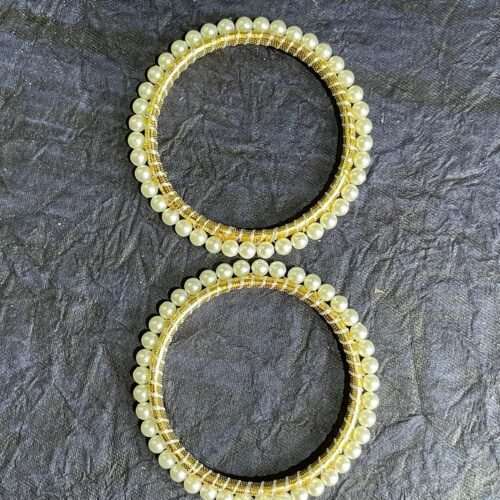 3" moti chudi white pair