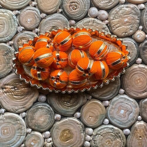 25mm orange Color Gota Beads 10pcs