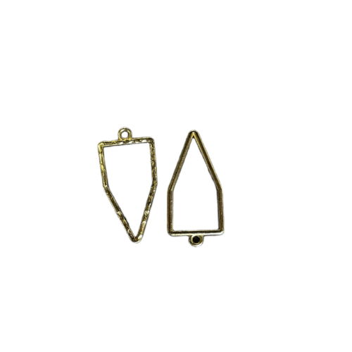 Pencil Shape Bezels Gold pair