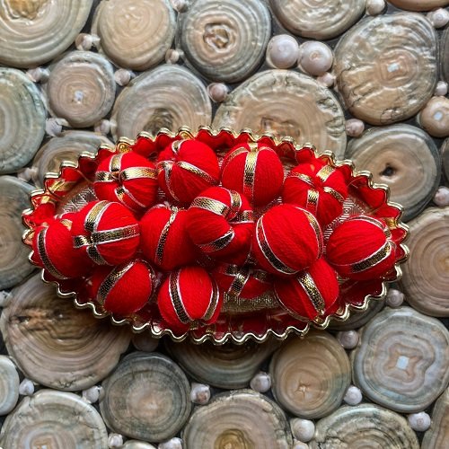 25mm red Color Gota Beads 10pcs
