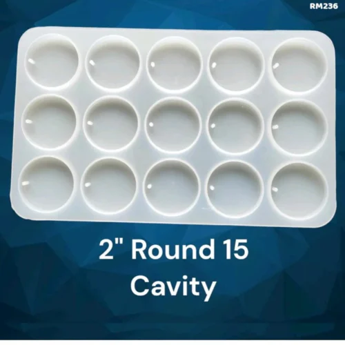 15 Cavity Round Silicone Keychain Mold rm236
