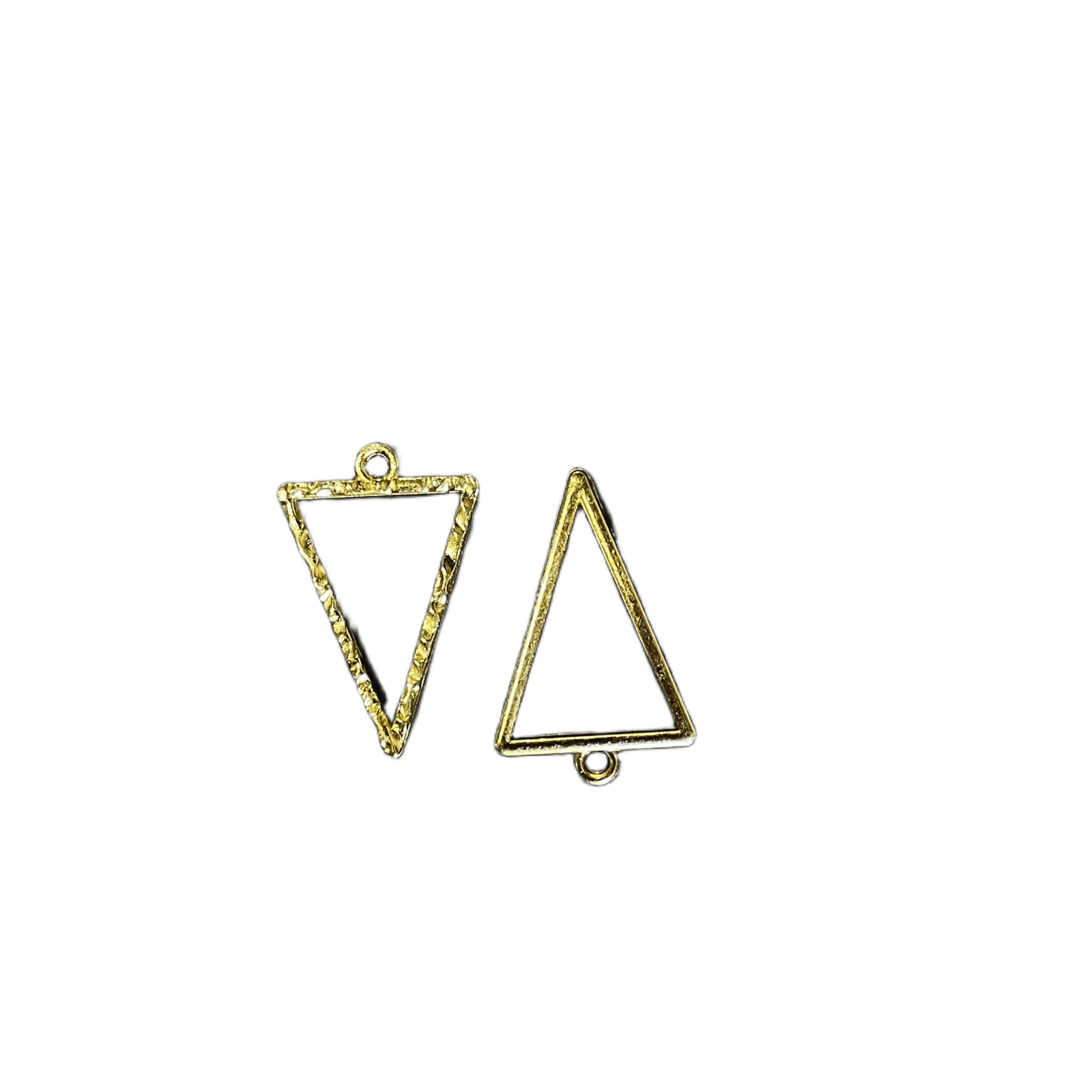 Triangle Shape Bezels Gold pair