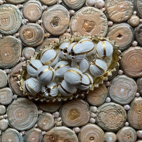 25mm white Color Gota Beads 10pcs