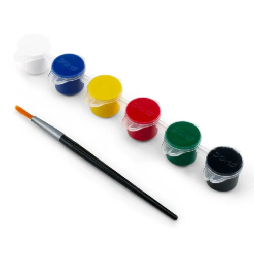 Color Paint Pots Mini 6 Pots Plastic Flip Lid 3ml 24 strips – Watercolor Paint for Artists & Kids