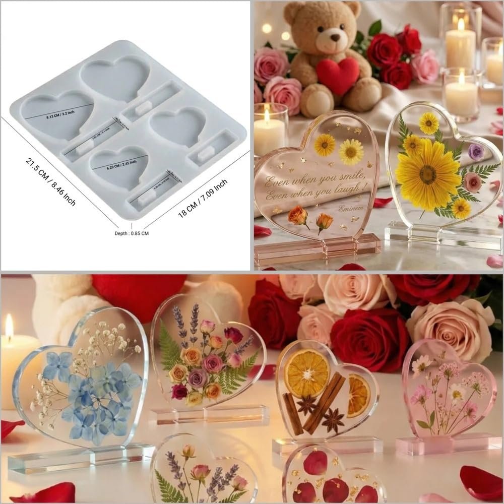 Heart frame with Stand Resin Mold 4 Cavity - Image 2
