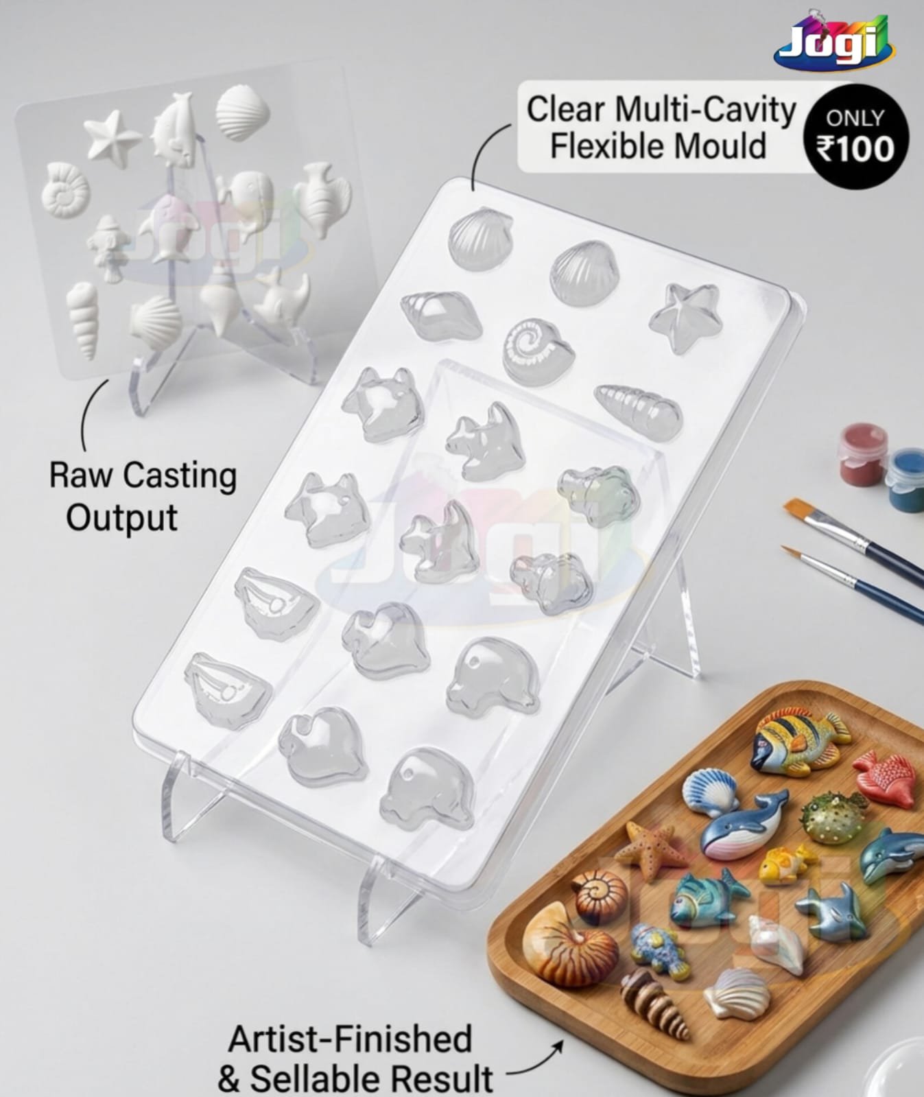 JOGI casting Mould | plastic Mould | FISH | PACK OF 5