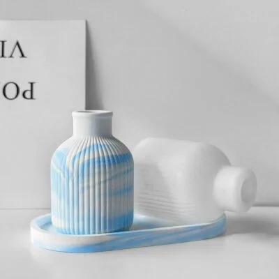 Ribbed Vase Silicone Mould for Resin, Jesmonite, Concrete, Plaster, Eco Resin and DIY Decorative Flower Vase Making