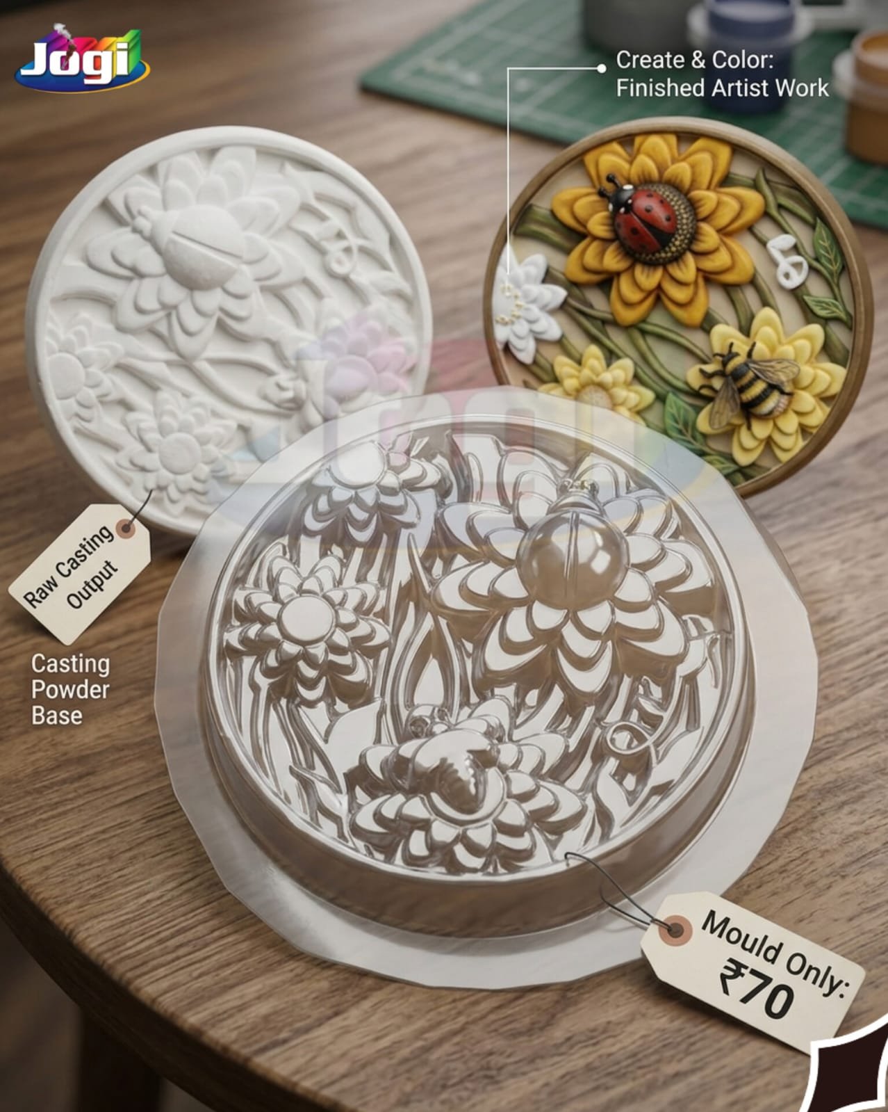 JOGI casting Mould | plastic Mould | SUNFLOWER | PACK OF 10