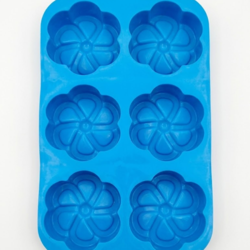 6 Cavity Round Begonia Flower Soap mold