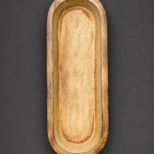 Oval Wooden Candle Holder/Container 10 Inch