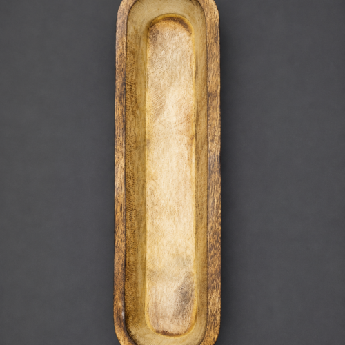 Oval Wooden Candle Holder/Container 18 Inch