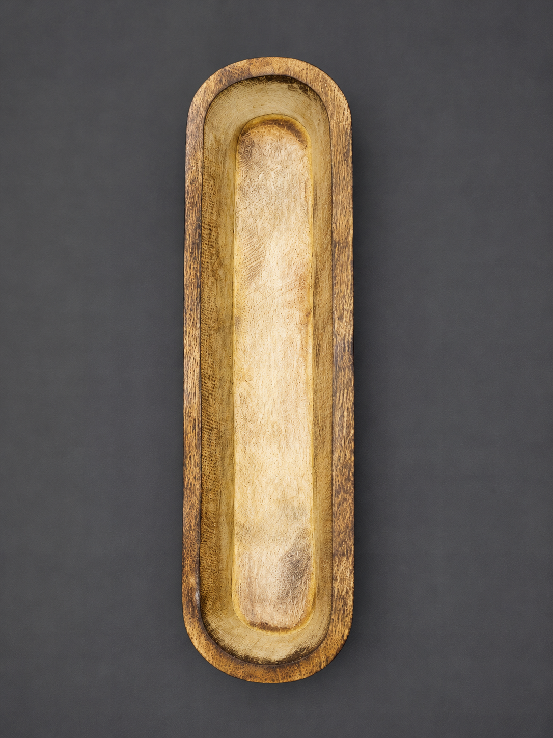 Oval Wooden Candle Holder/Container 18 Inch