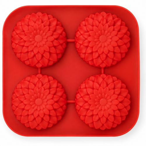 4 Cavity Sunflower Shape Silicone Moulds For Soaps | Soap making mould | Sharp Edges Soap Making Silicone Mould