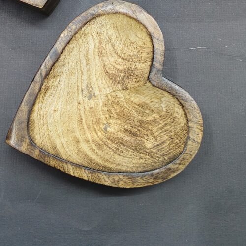 Heart Wooden Candle Holder/Container 5 Inch
