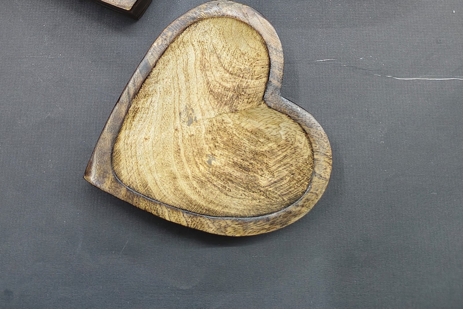 Heart Wooden Candle Holder/Container 5 Inch