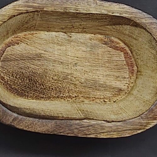 Oval Wooden Candle Holder/Container 6 Inch