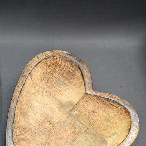 Heart Wooden Candle Holder/Container 6 Inch