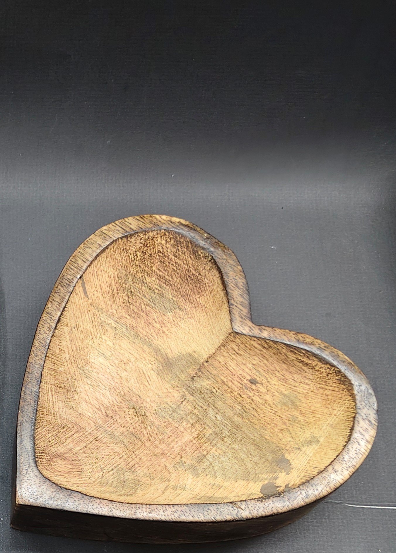 Heart Wooden Candle Holder/Container 6 Inch