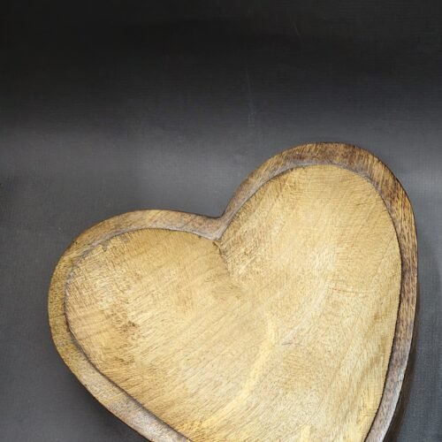 Heart Wooden Candle Holder/Container 8 Inch