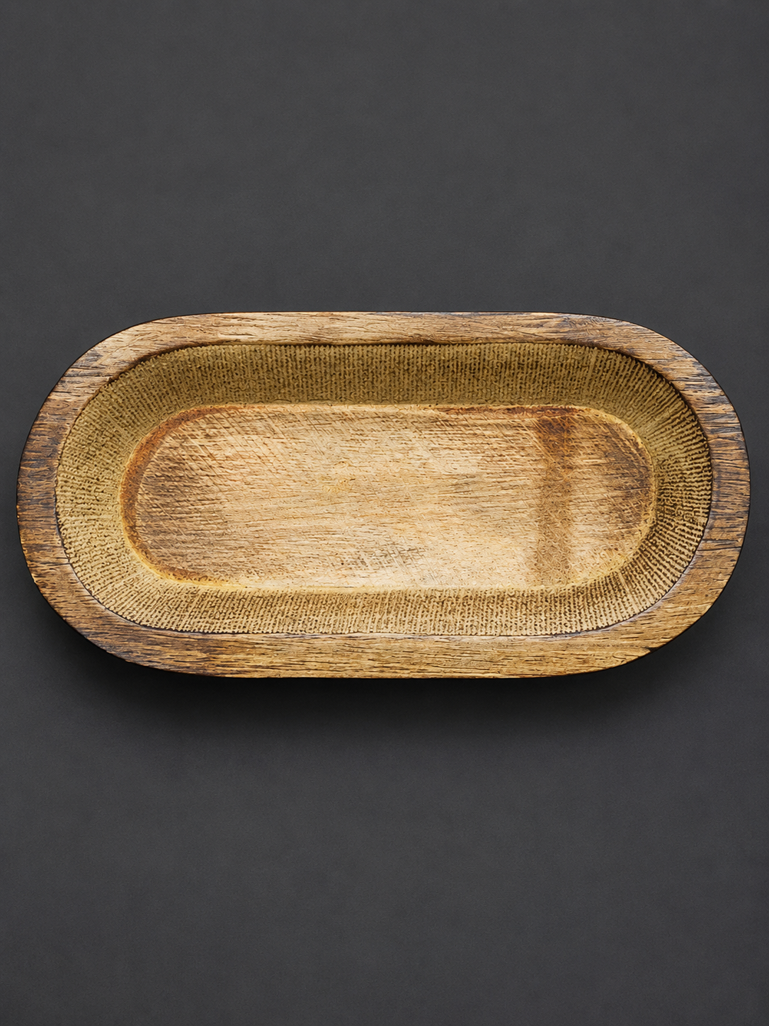 Oval Wooden Candle Holder/Container 8 Inch
