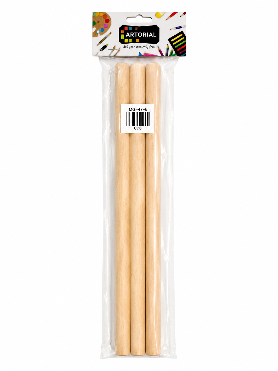 Wooden Craft Sticks Round 13mm x 30cm Pack of 3