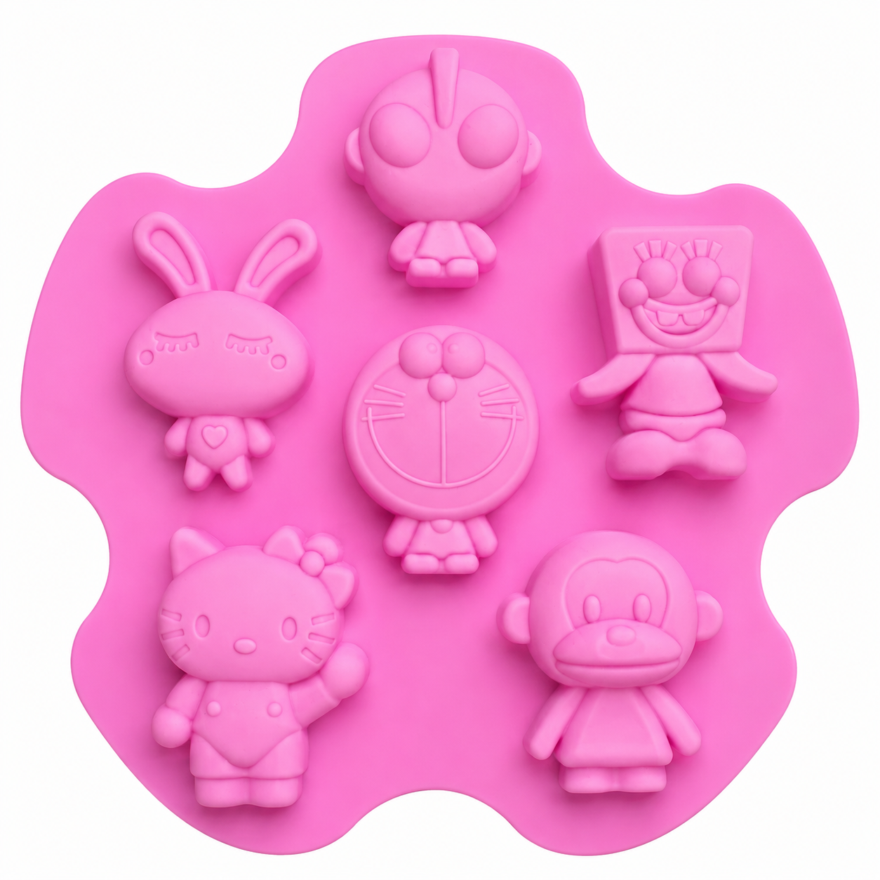 6 Cavity Consecutive Cartoon Characters Silicone Mold