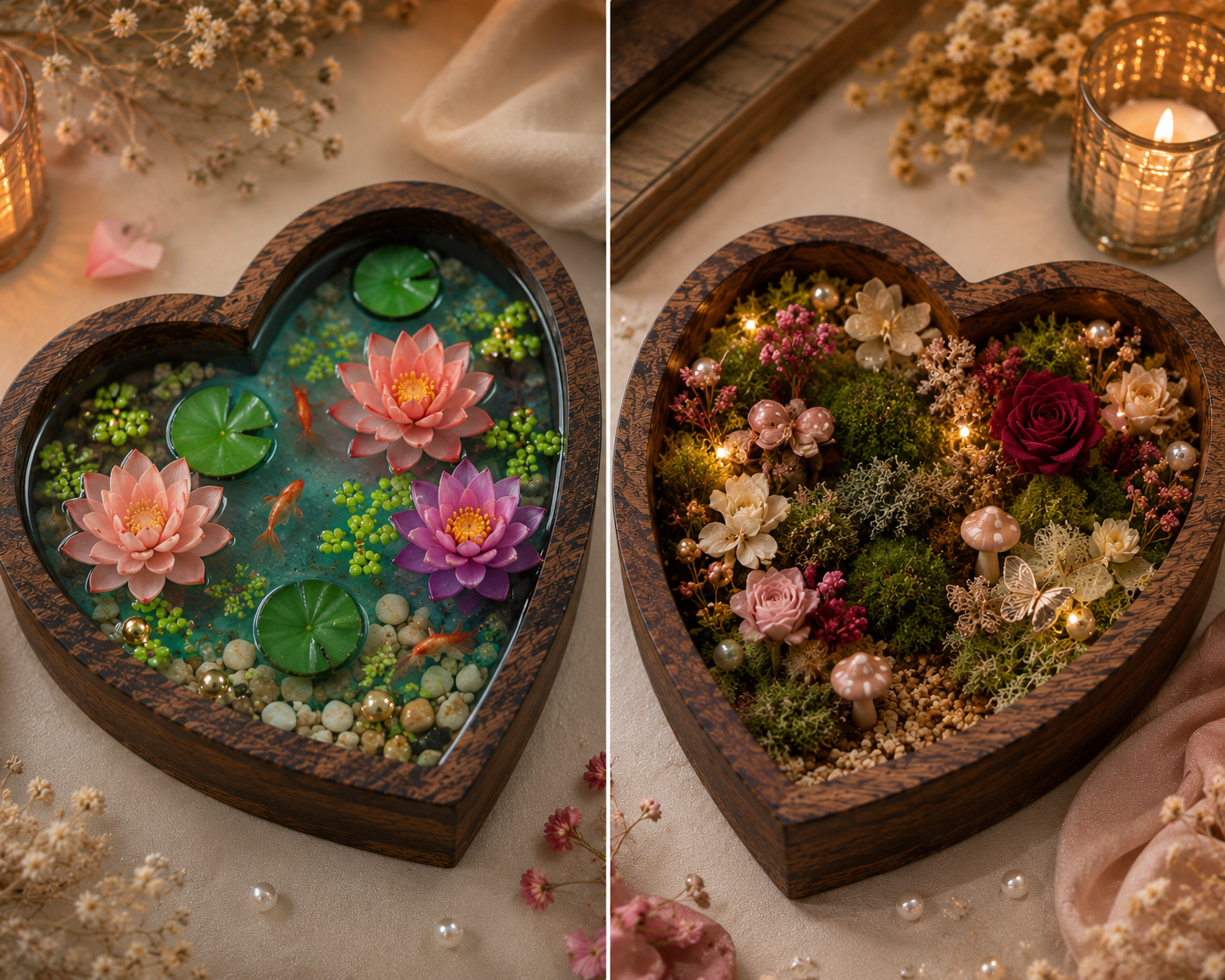 Heart Wooden Candle Holder/Container 6 Inch - Image 6