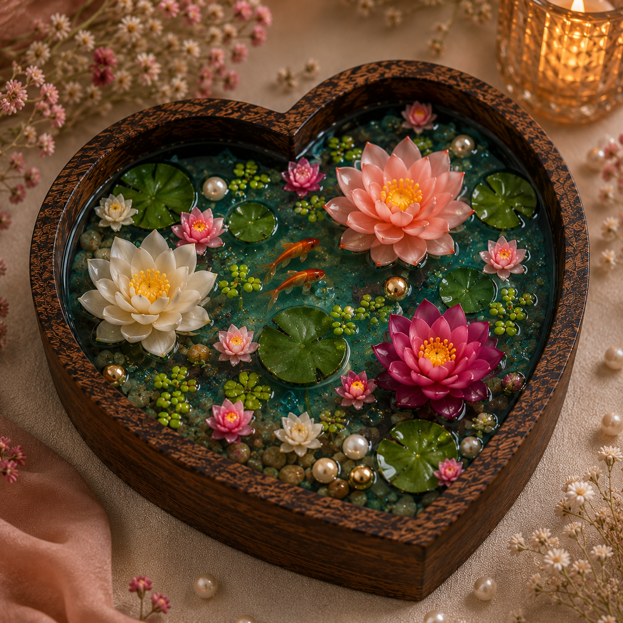 Heart Wooden Candle Holder/Container 6 Inch - Image 7