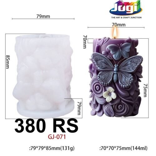 Butterfly Floral Silicone Candle Mold | 3D Candle Mould | Jogi Art