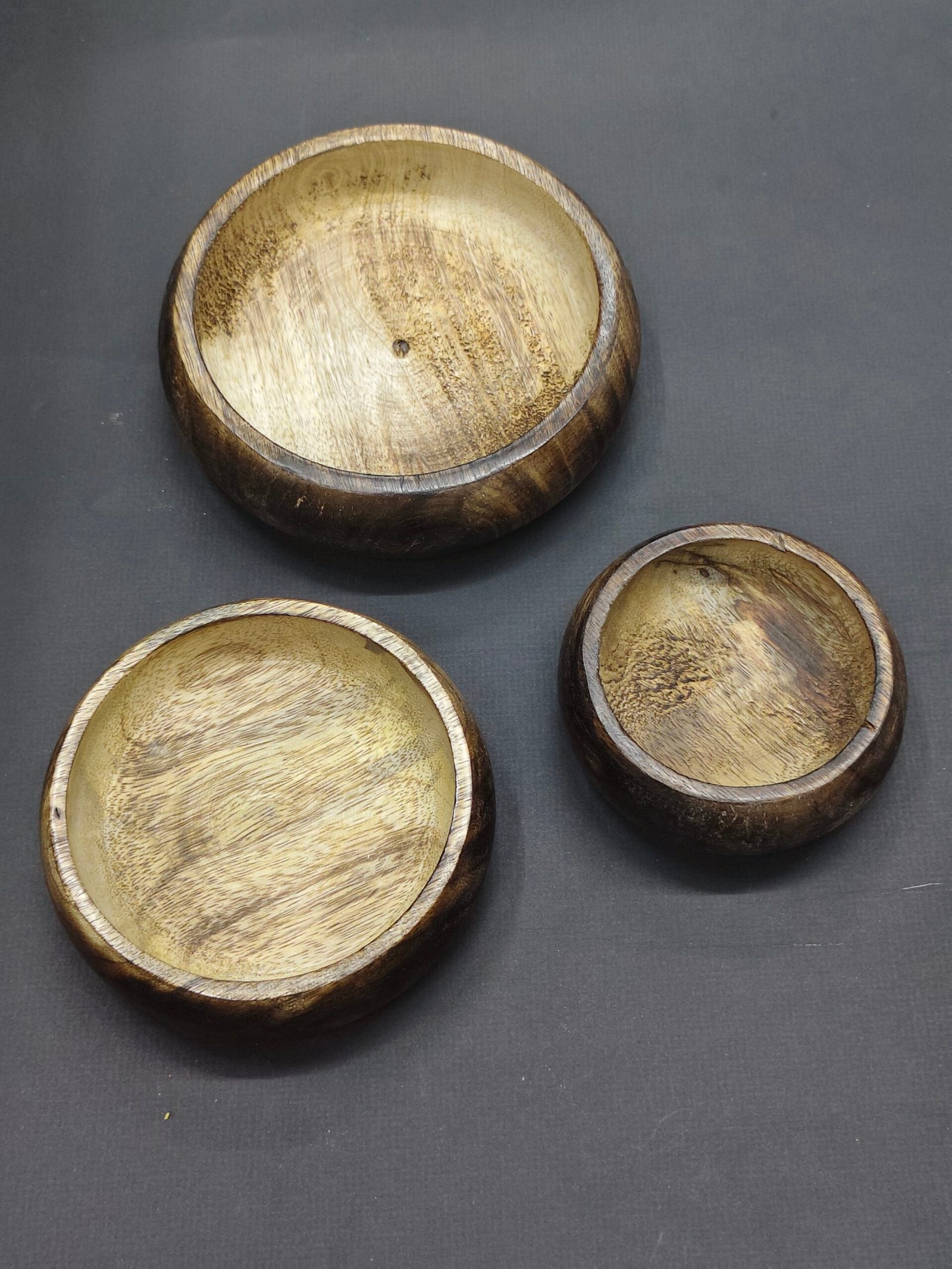 Urli(Round Curved) Wooden Candle Holder/Container 6 Inch - Image 2
