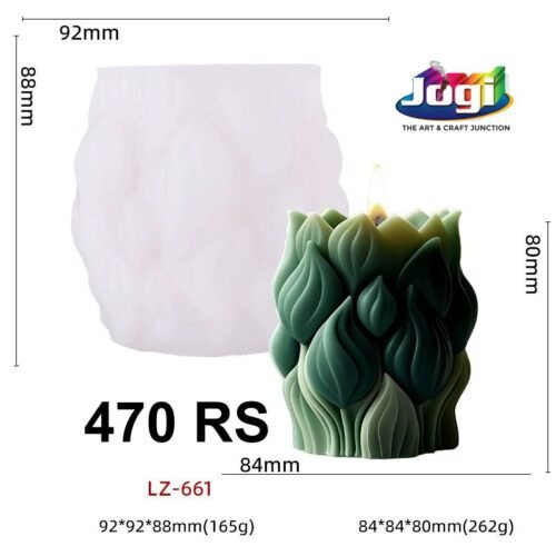 Leaf Pillar Silicone Candle Mold | 3D Decorative Candle Mould | Jogi Art