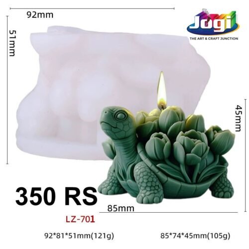 Turtle Succulent Silicone Candle Mold | 3D Decorative Candle Mould | Jogi Art