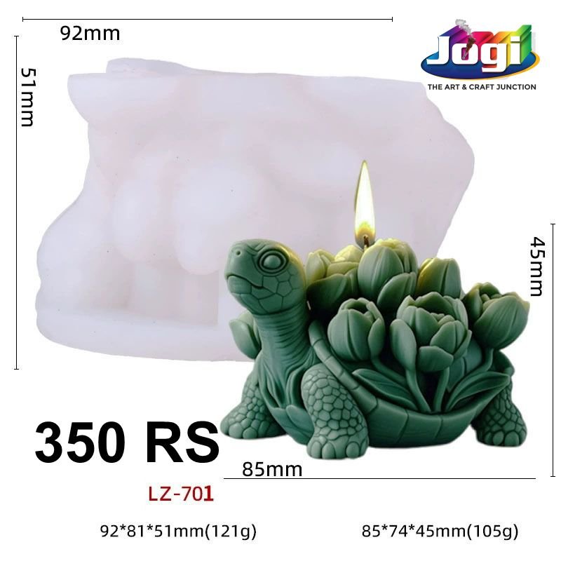 Turtle Succulent Silicone Candle Mold | 3D Decorative Candle Mould | Jogi Art