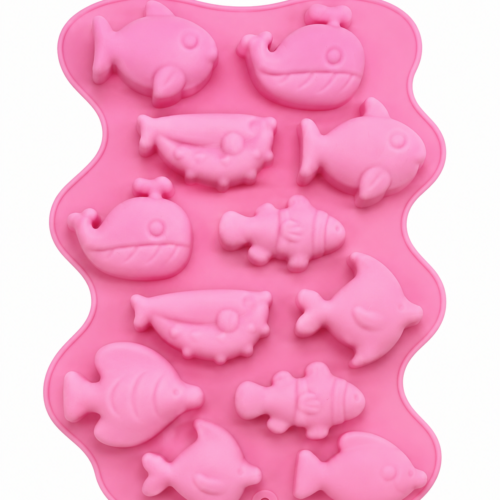 Marine Fish Shaped 12 Cavity Silicone Mold