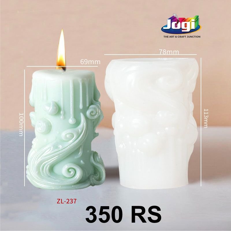 Swirl Floral Silicone Candle Mold | Decorative Pillar Candle Mould