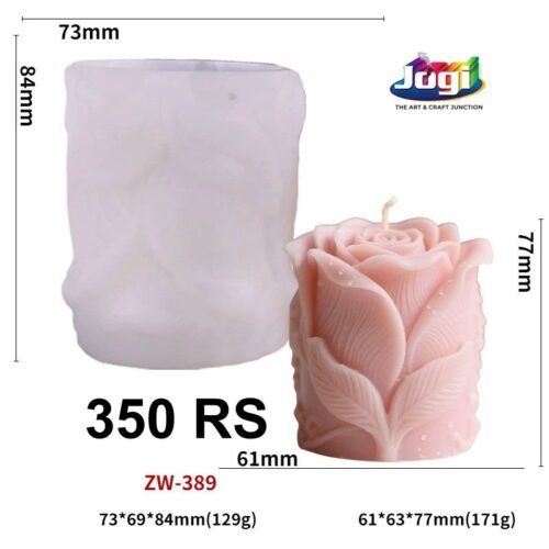 Rose Flower Pillar Candle Silicone Mould | Premium Candle Mold