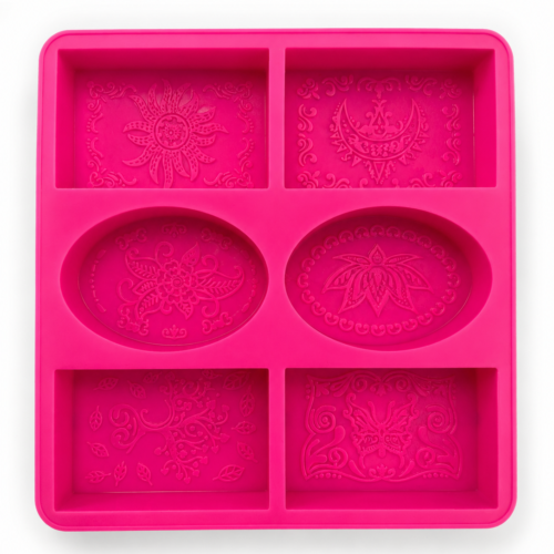 6-Cavity Designer Square and oval Silicone Soap Mold