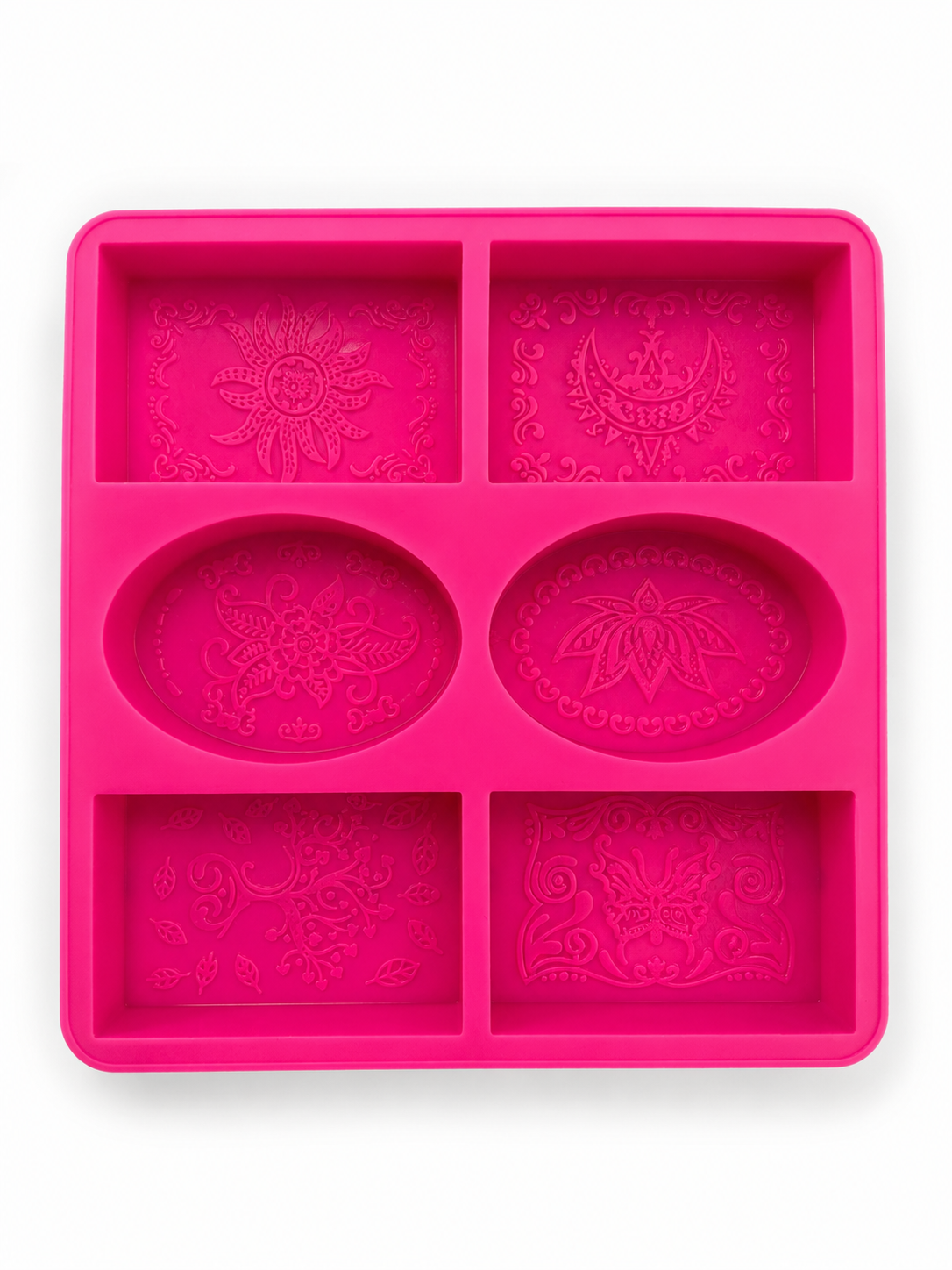 6-Cavity Designer Square and oval Silicone Soap Mold