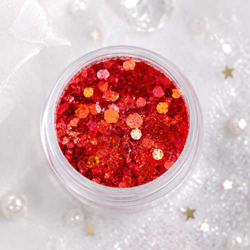 Shimmer Glitter - Golden Mirage Red #34
