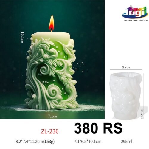 Decorative Floral Pillar Candle Silicone Mould | Jogi Art