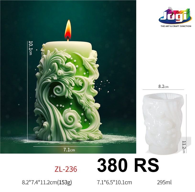 Decorative Floral Pillar Candle Silicone Mould | Jogi Art
